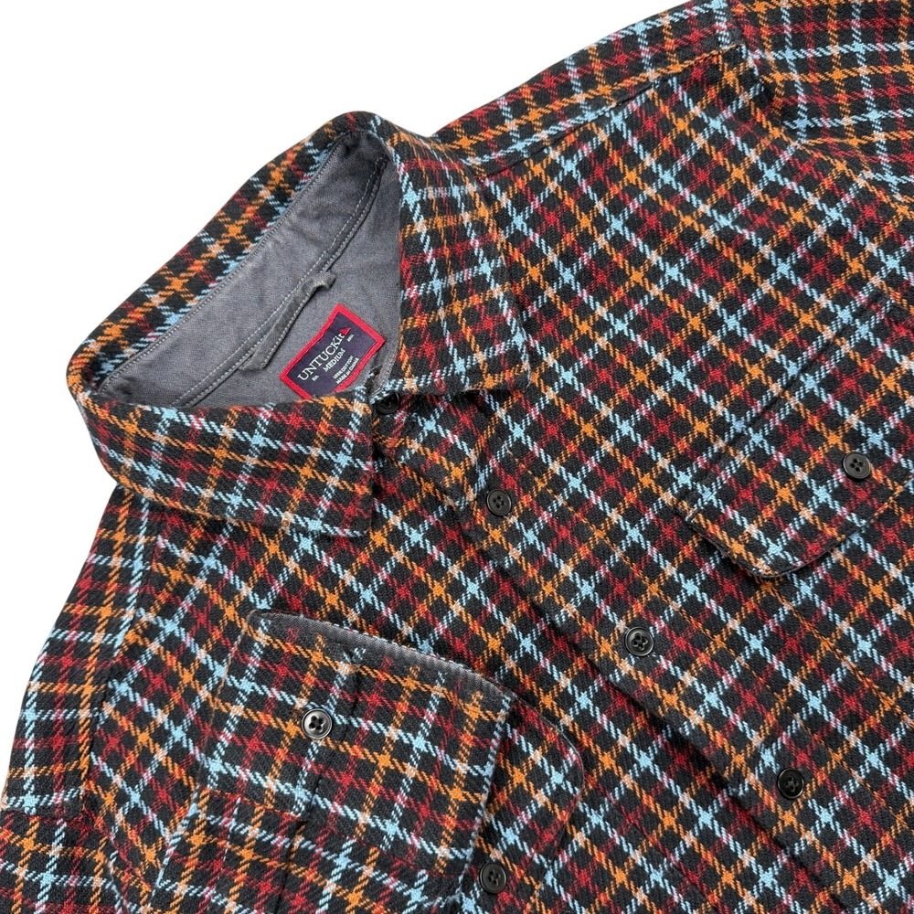 UNTUCKit Romanee Flannel Shirt Mens M Plaid Heavyweight 41281 Lumberjack EUC